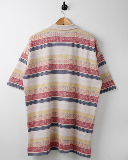 90s Quarterback Abstract Striped Polo (XL)
