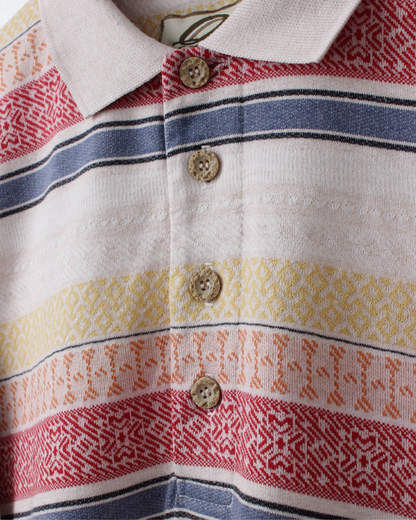 90s Quarterback Abstract Striped Polo (XL)