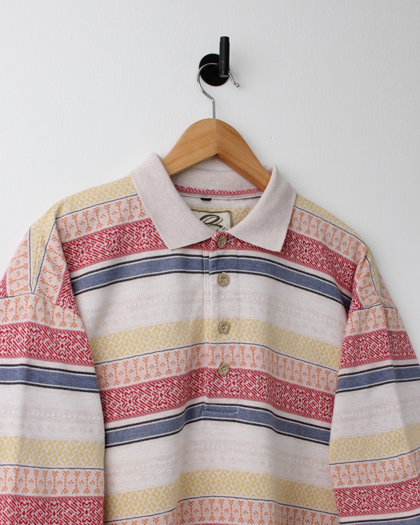 90s Quarterback Abstract Striped Polo (XL)
