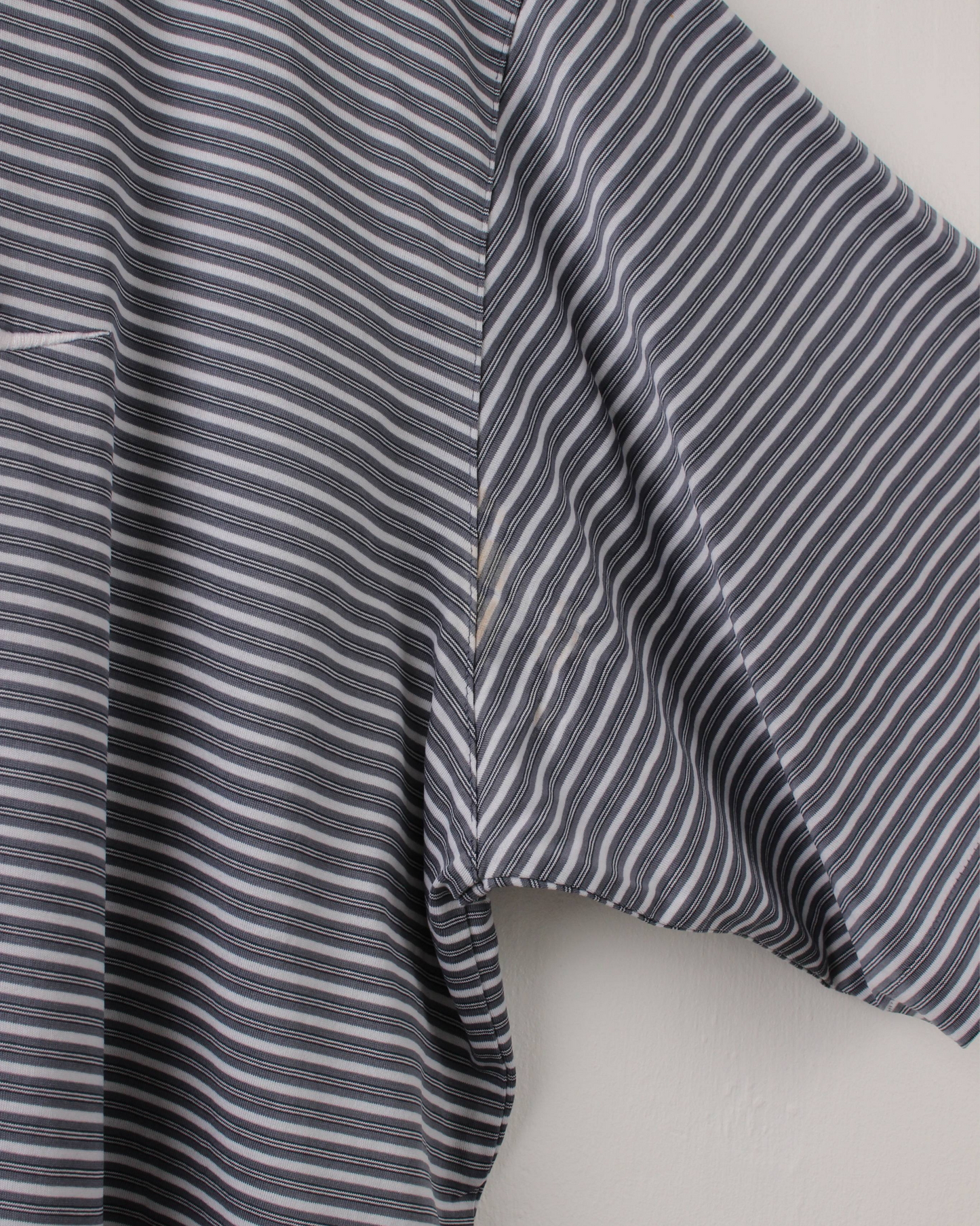 00s Nike Tiger Woods Grey & White Striped Polo (XXL)