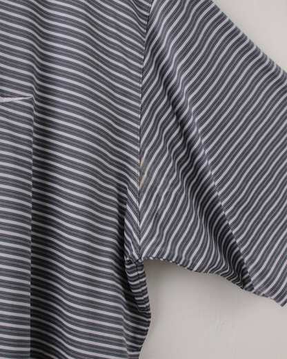00s Nike Tiger Woods Grey & White Striped Polo (XXL)