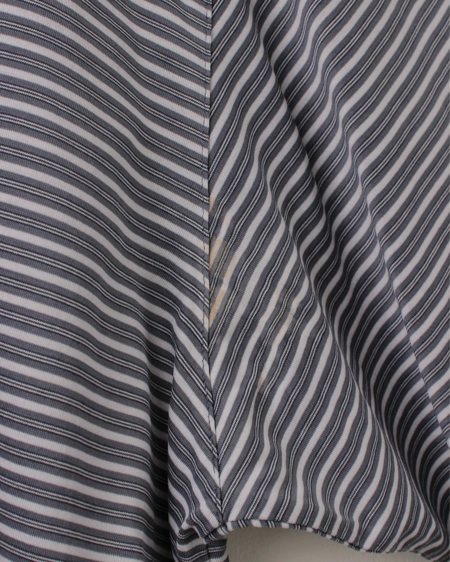00s Nike Tiger Woods Grey & White Striped Polo (XXL)