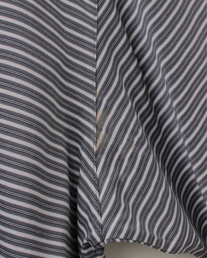 00s Nike Tiger Woods Grey & White Striped Polo (XXL)