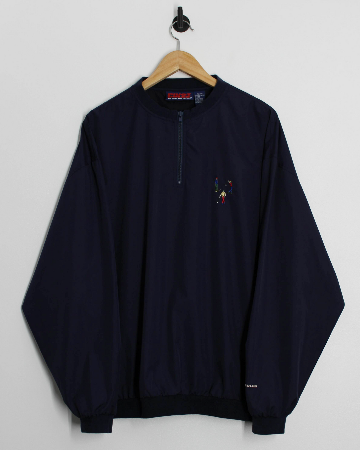 90s Pivot Rules Navy Quarter Zip Crewneck Windbreaker (L)