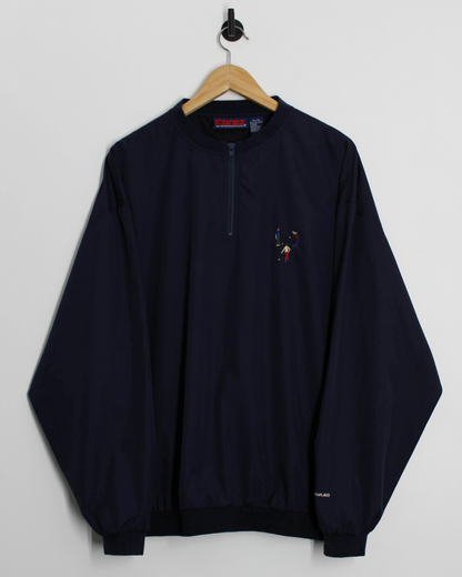 90s Pivot Rules Navy Quarter Zip Crewneck Windbreaker (L)