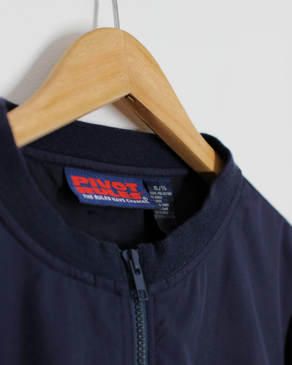 90s Pivot Rules Navy Quarter Zip Crewneck Windbreaker (L)