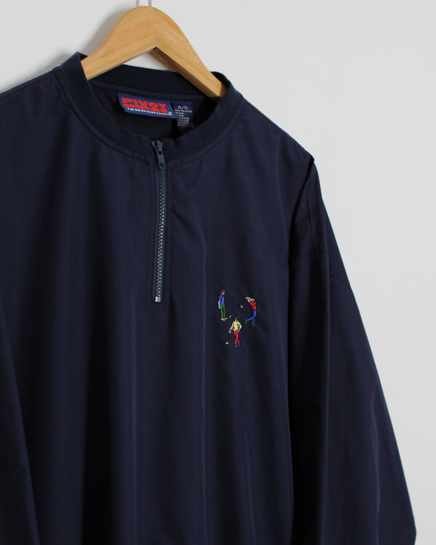 90s Pivot Rules Navy Quarter Zip Crewneck Windbreaker (L)