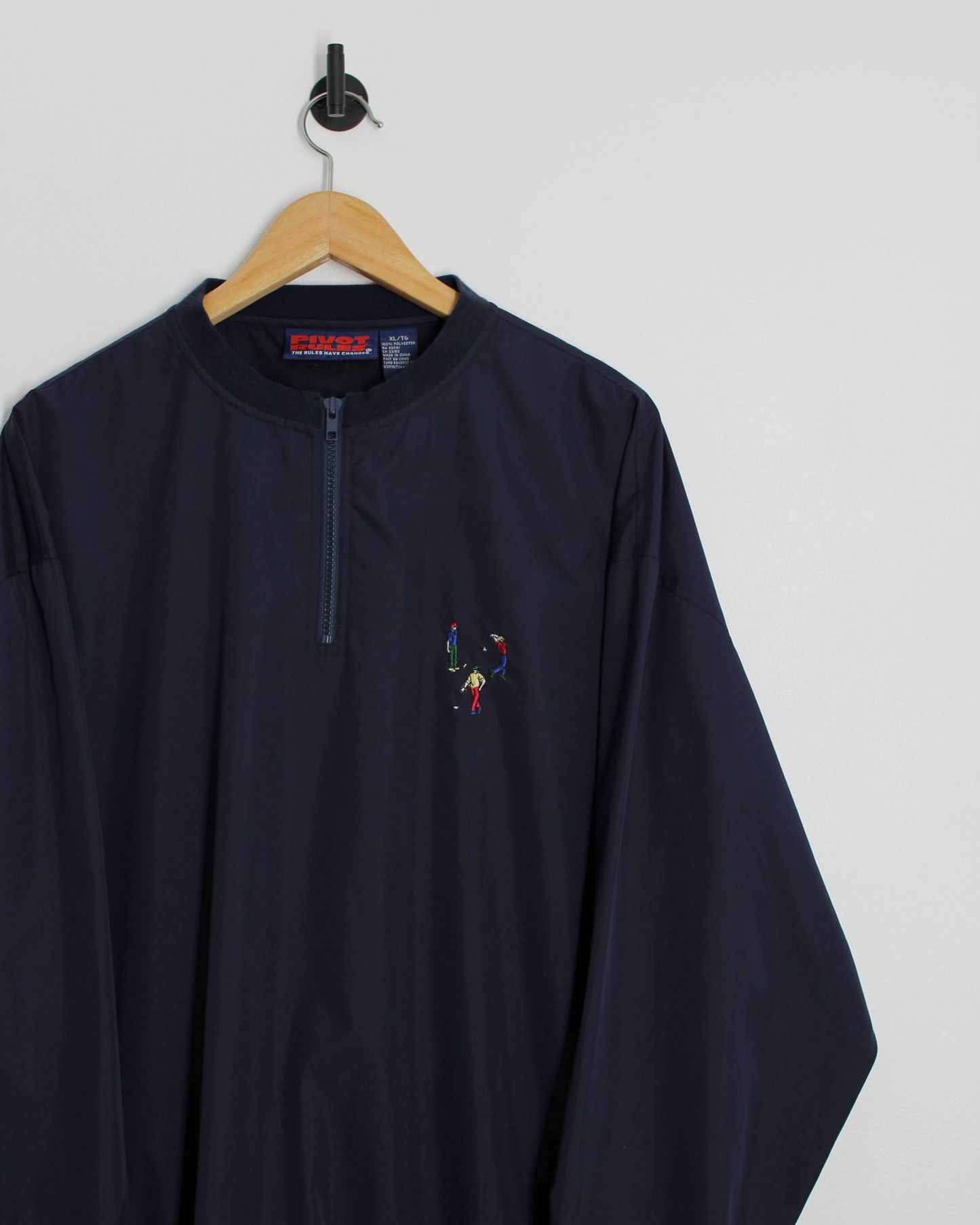 90s Pivot Rules Navy Quarter Zip Crewneck Windbreaker (L)