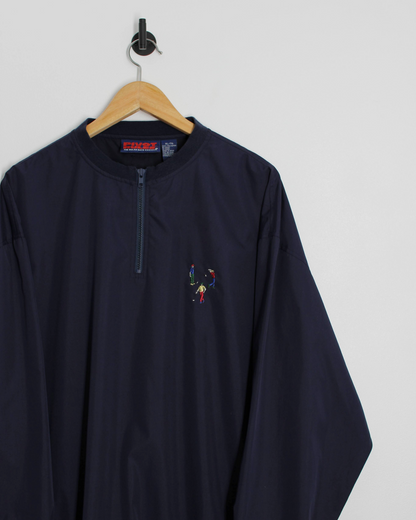 90s Pivot Rules Navy Quarter Zip Crewneck Windbreaker (L)