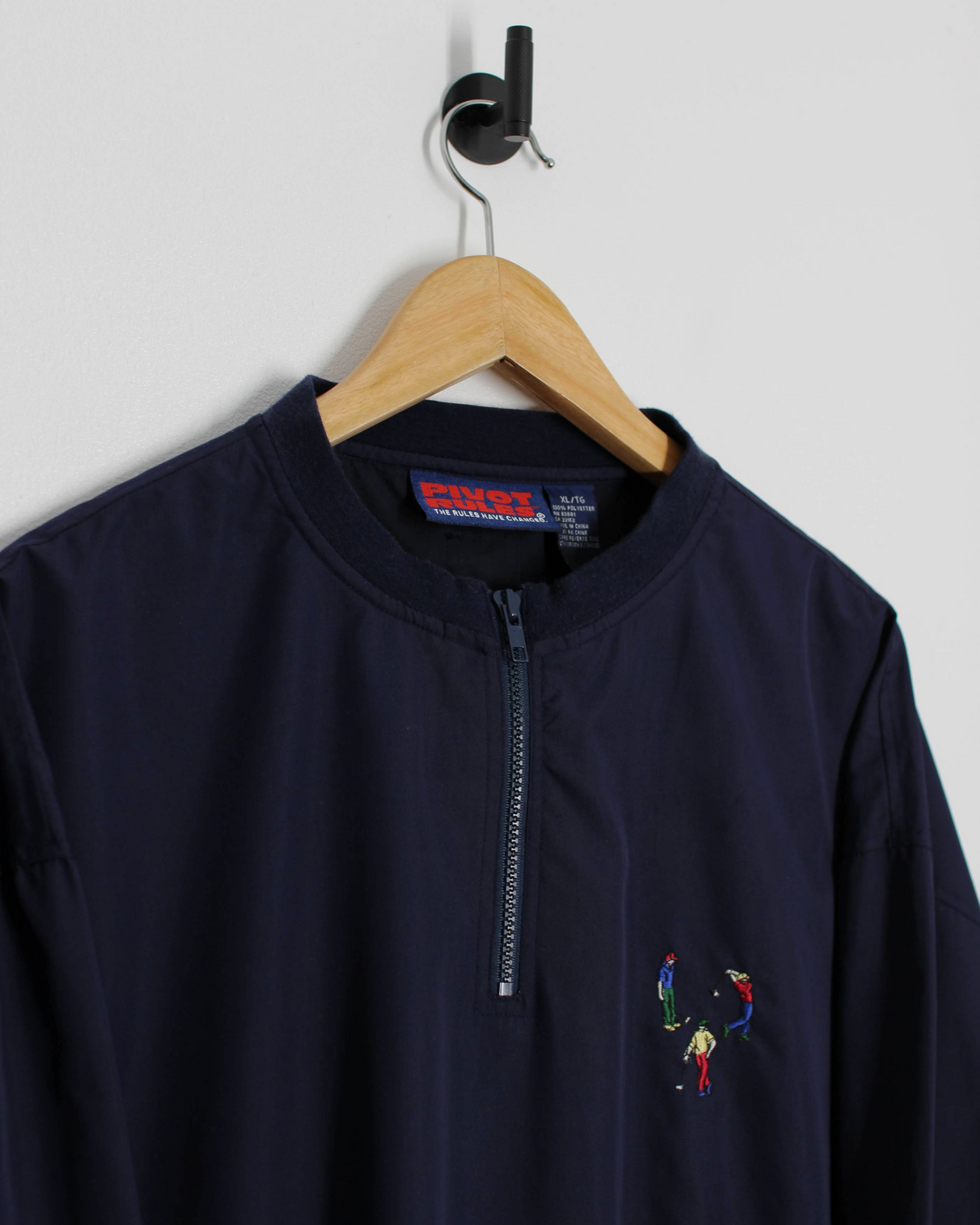 90s Pivot Rules Navy Quarter Zip Crewneck Windbreaker (L)
