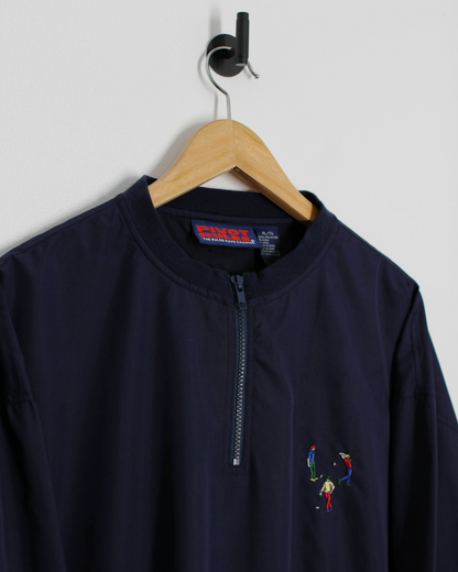 90s Pivot Rules Navy Quarter Zip Crewneck Windbreaker (L)