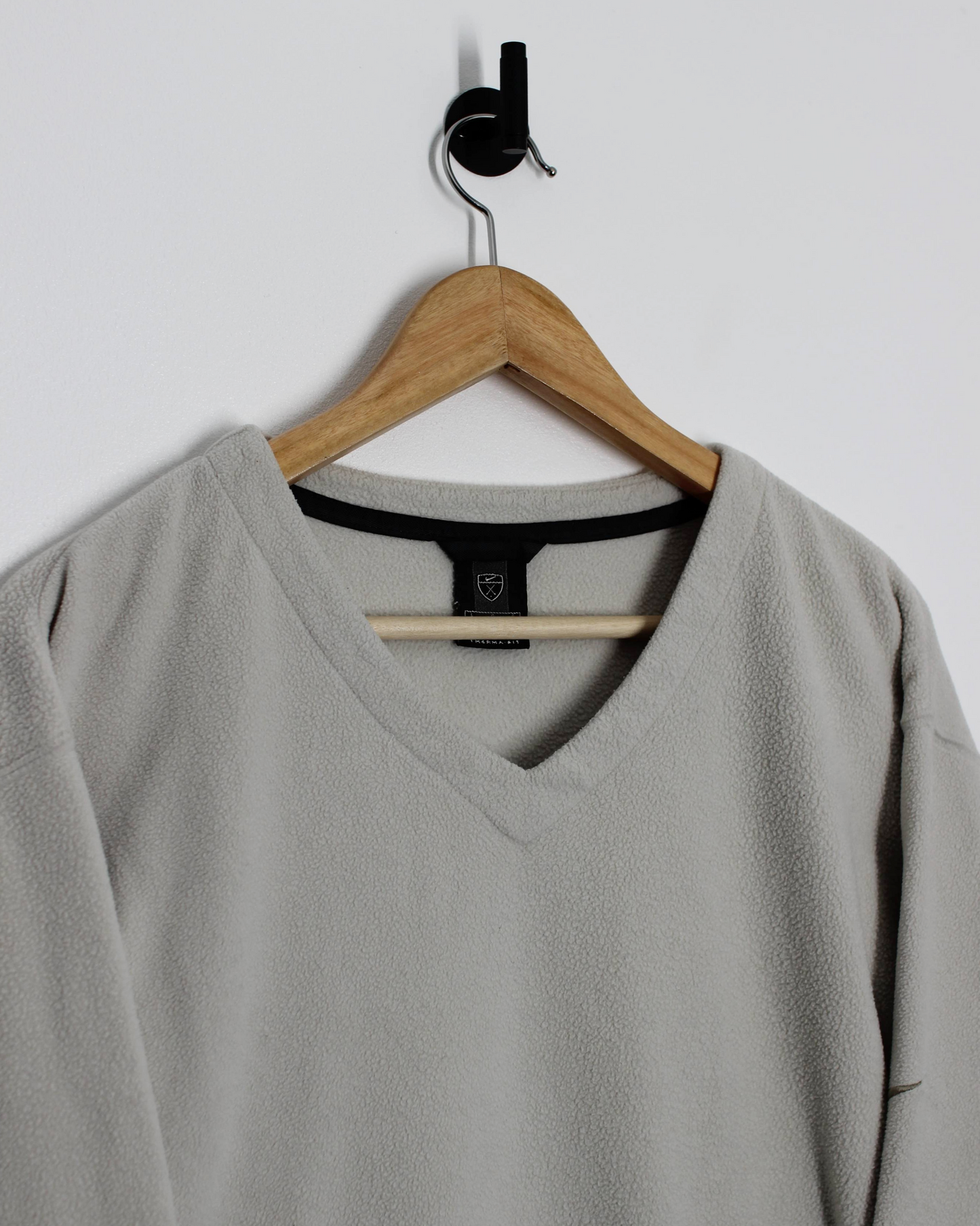 00s Nike Cream V-Neck Pullover Fleece (L)