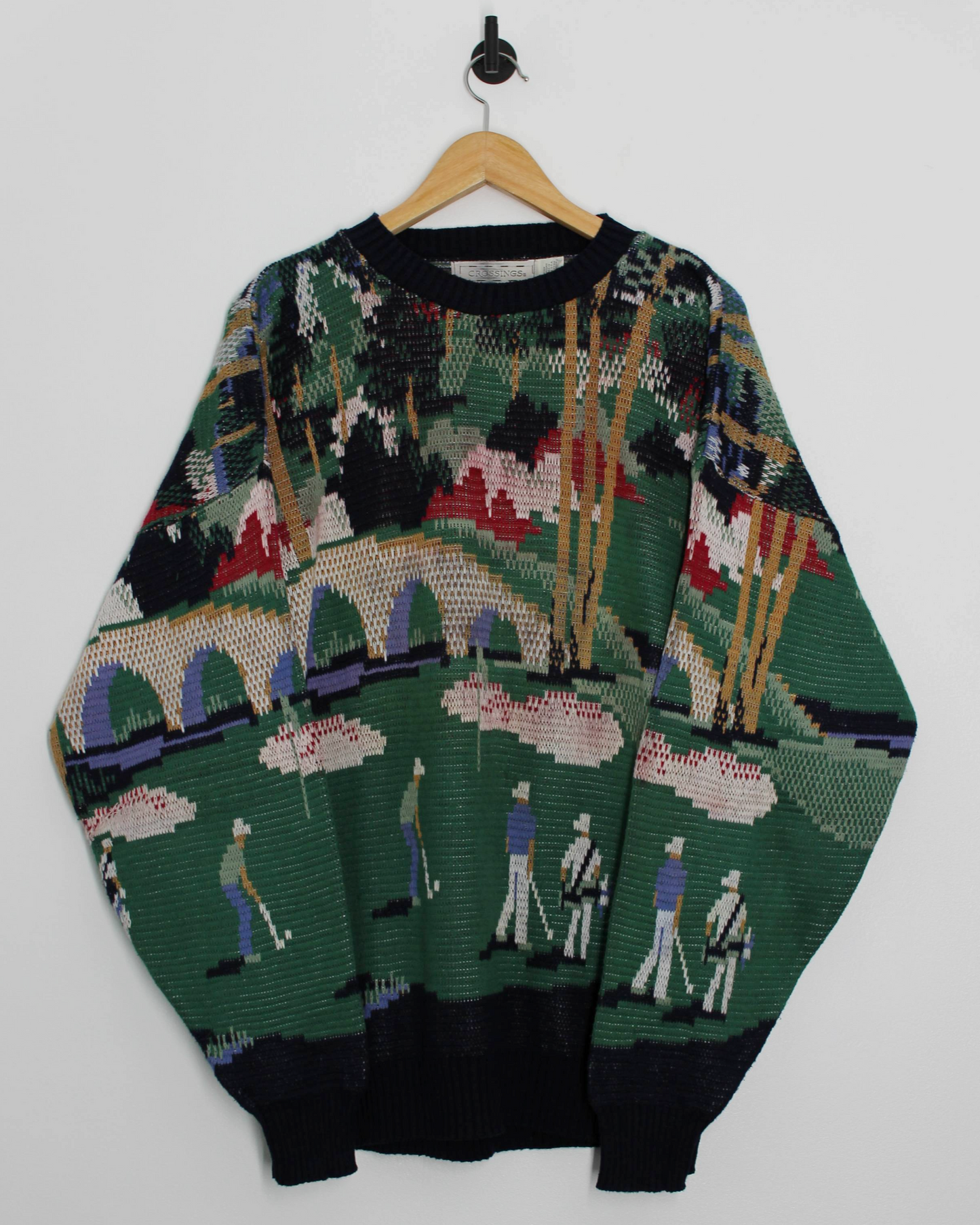 90s Crossings Abstract Crewneck Knit (XL)