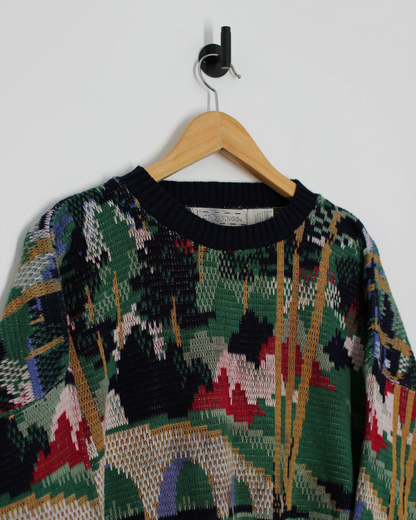 90s Crossings Abstract Crewneck Knit (XL)