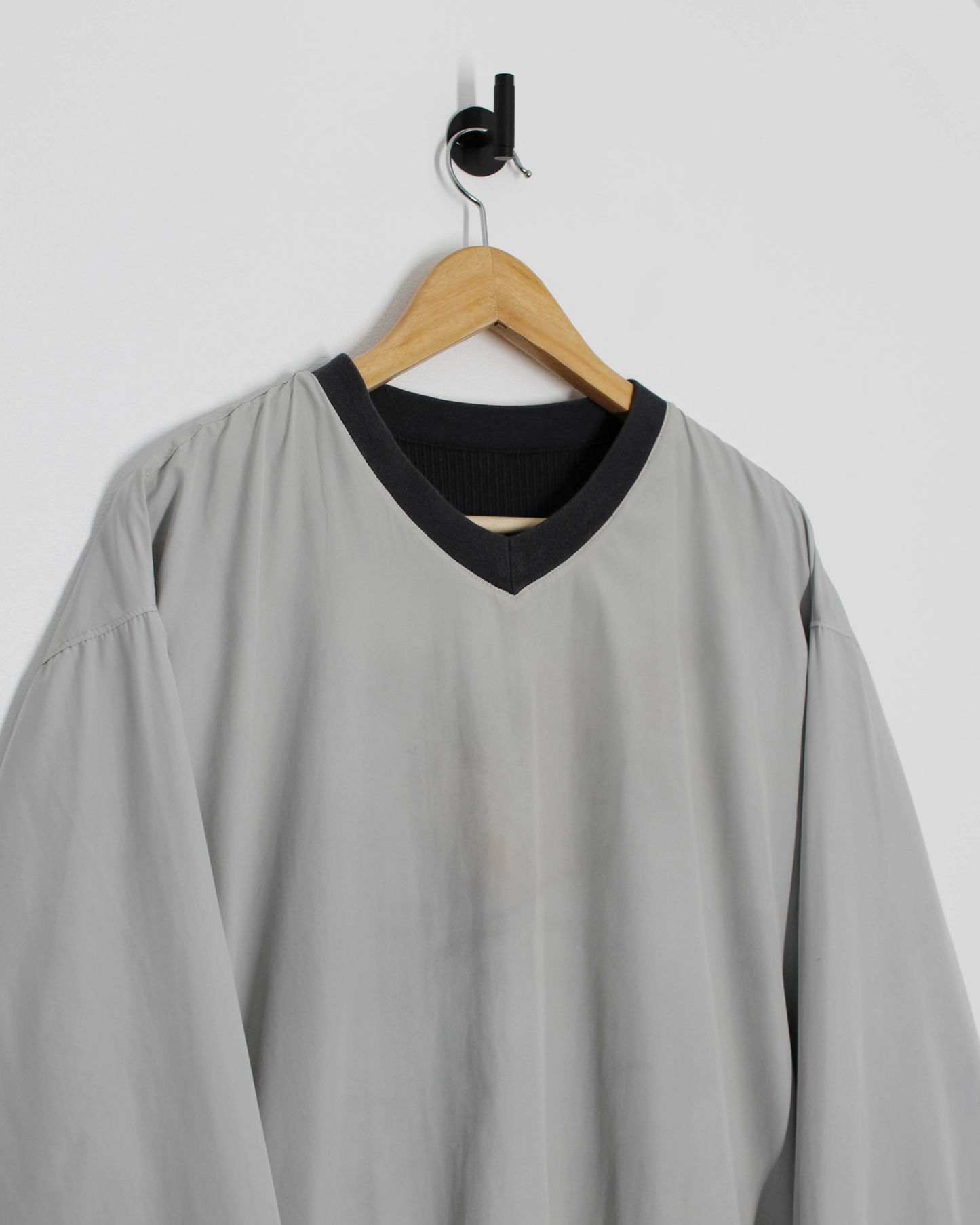 00s Nike Shield Logo Reversible Grey/Cream Pullover (XL)