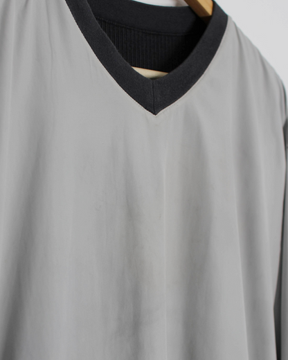 00s Nike Shield Logo Reversible Grey/Cream Pullover (XL)