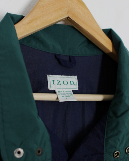 90s IZOD Blue/Navy Quarter-Snap Windbreaker (L)