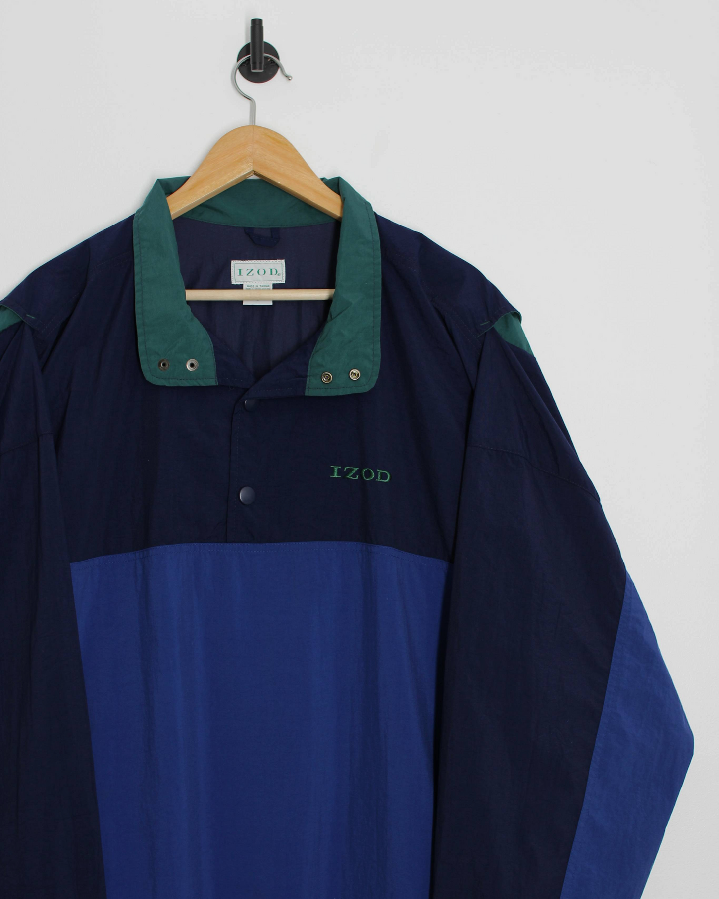 90s IZOD Blue/Navy Quarter-Snap Windbreaker (L)