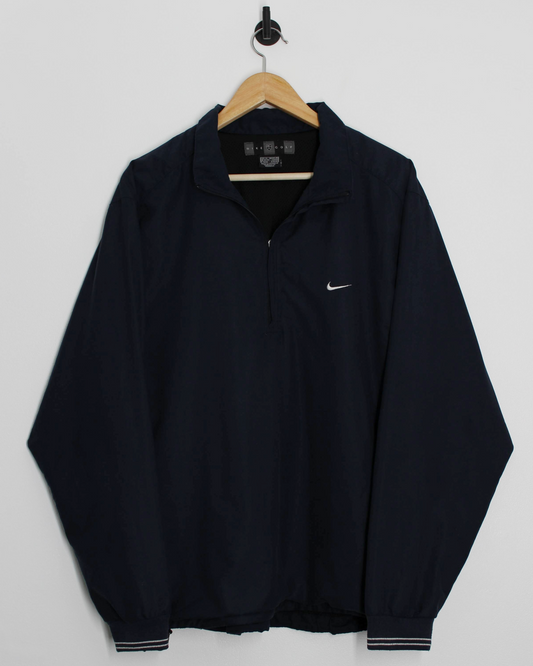 00s Nike Navy Quarter Zip Lightweight Jacket (L/XL)