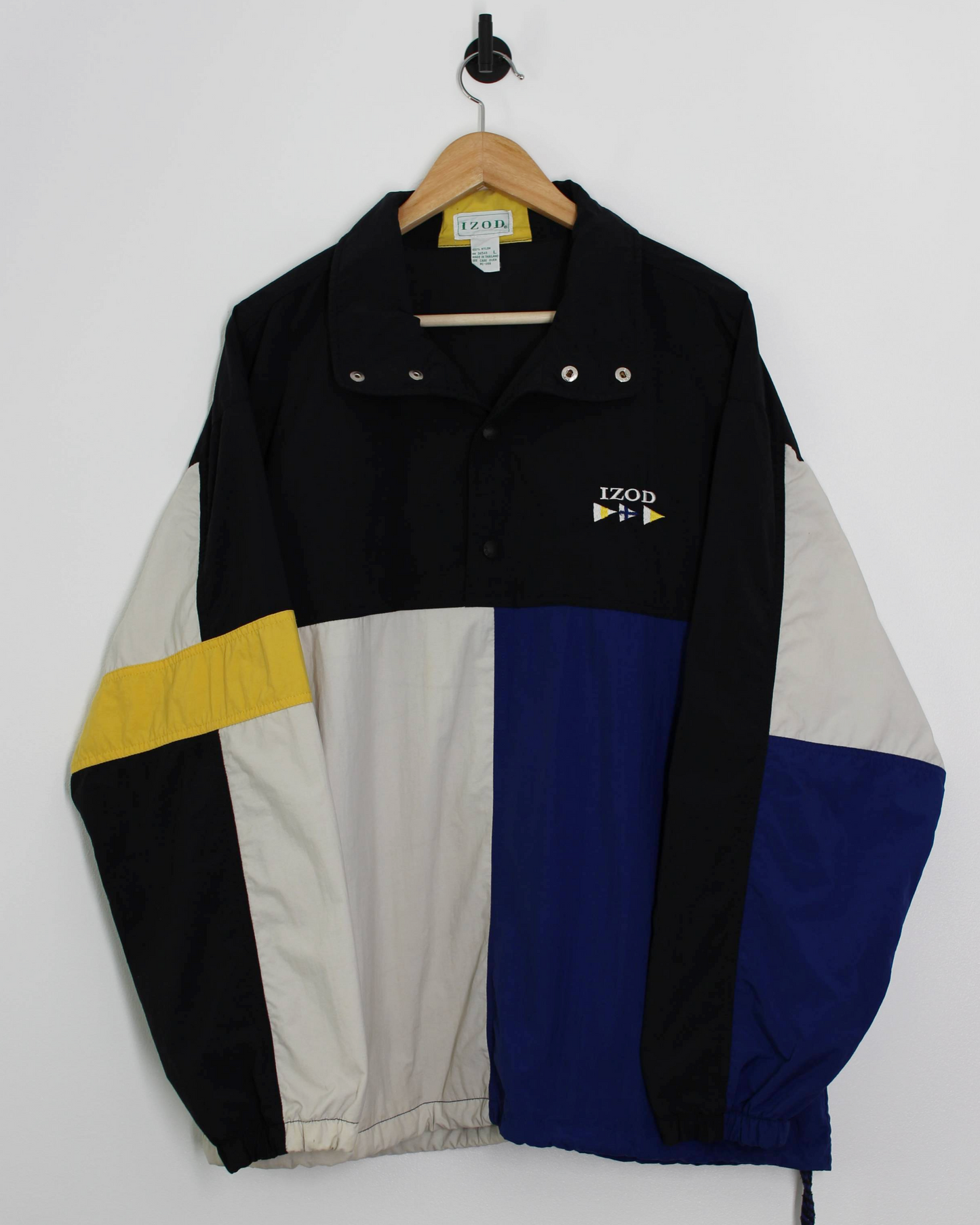 90s IZOD Colourblock Quarter Snap Windbreaker (L)