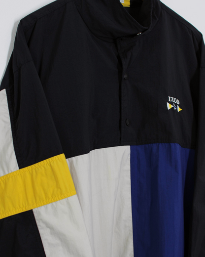 90s IZOD Colourblock Quarter Snap Windbreaker (L)