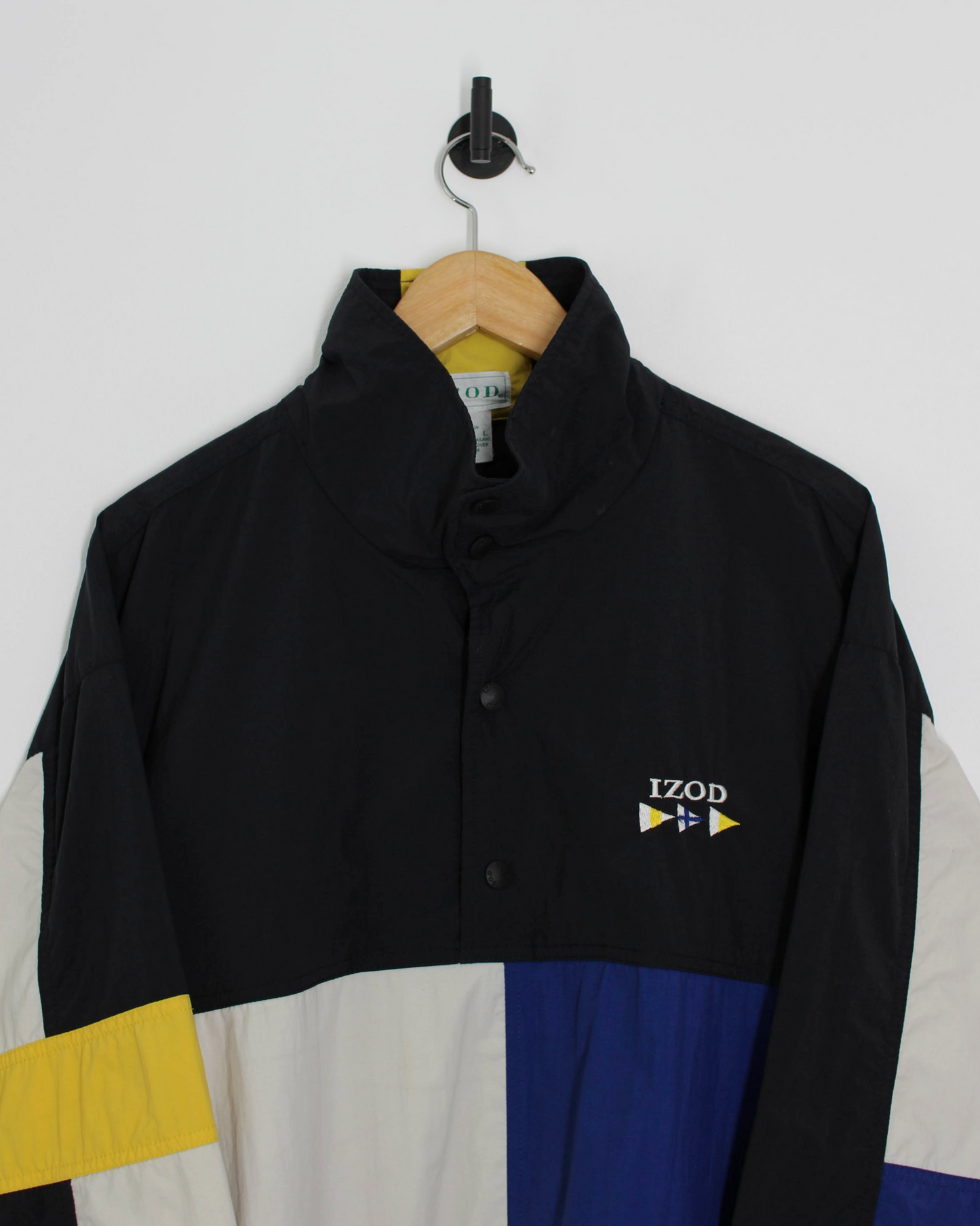 90s IZOD Colourblock Quarter Snap Windbreaker (L)