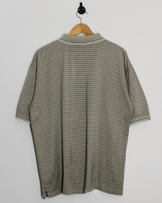 90s Greg Norman Beige Abstract Polo-Shirt (L)
