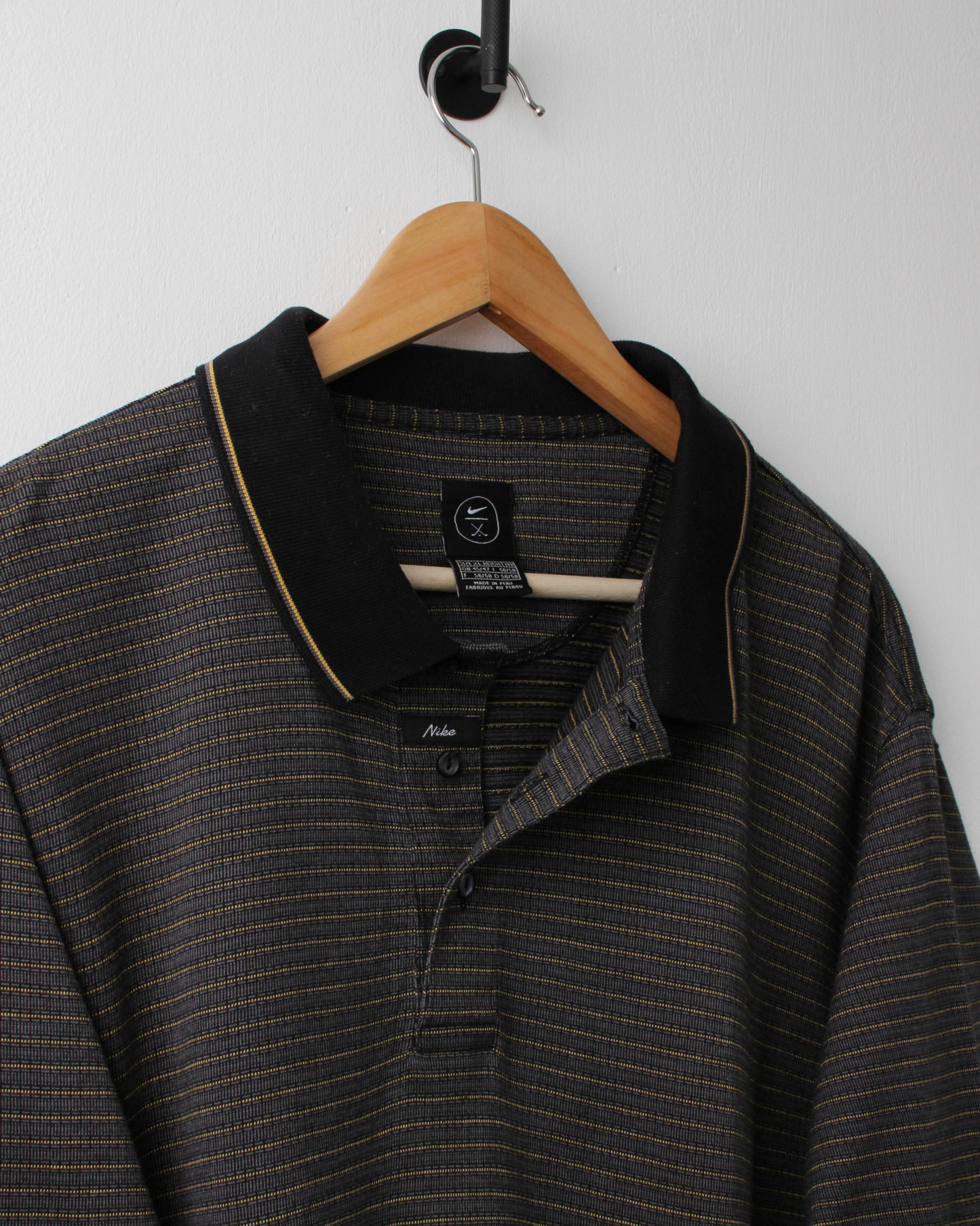 90s Nike Yellow & Grey Geometric Polo (XL)