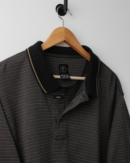 90s Nike Yellow & Grey Geometric Polo (XL)