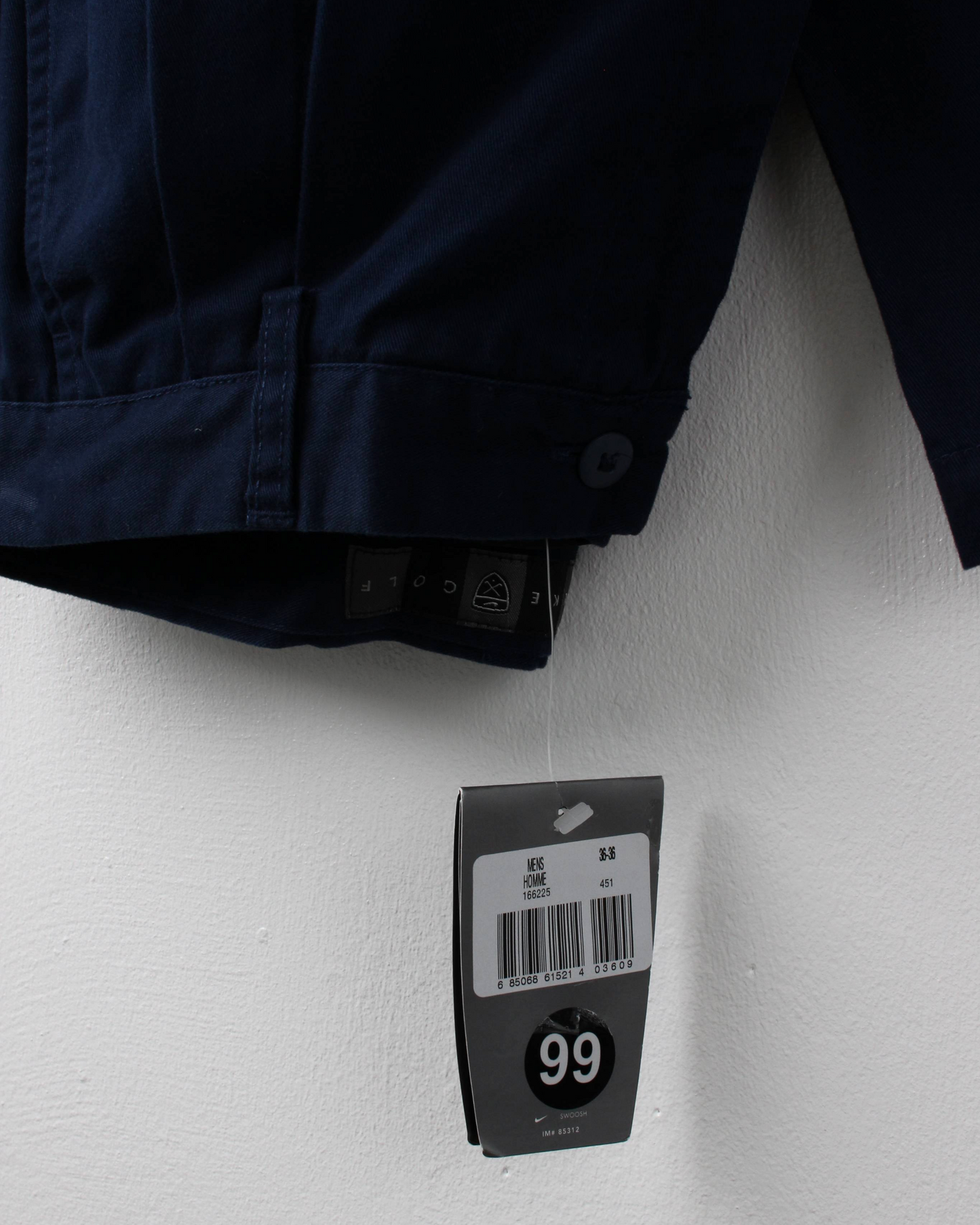 00s Nike Navy Pleated Golf Trousers with Tags (36W 36L)