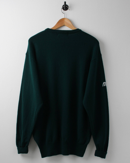 90s Mizuno Green Lambswool Crewneck Knit (L)