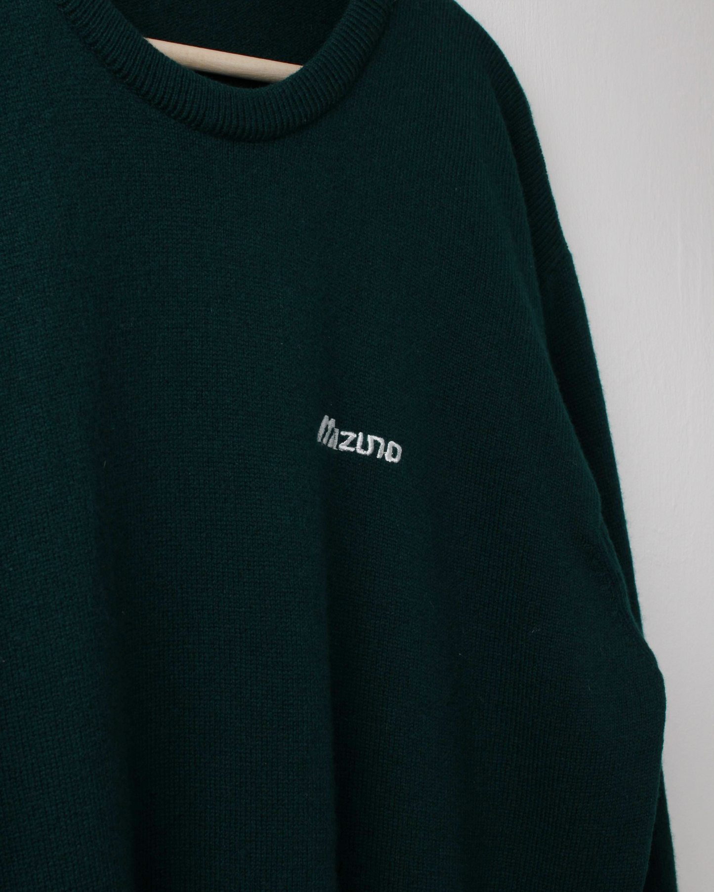 90s Mizuno Green Lambswool Crewneck Knit (L)
