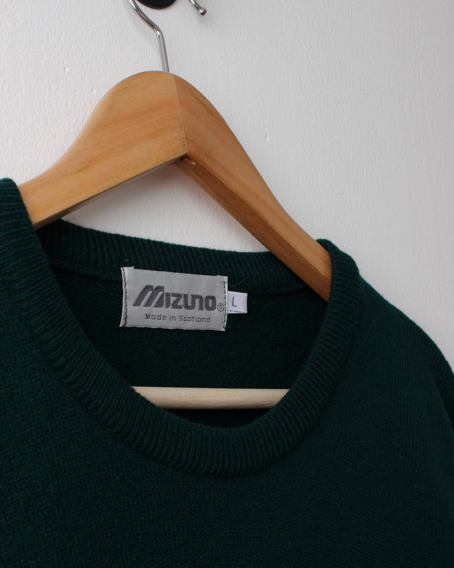 90s Mizuno Green Lambswool Crewneck Knit (L)