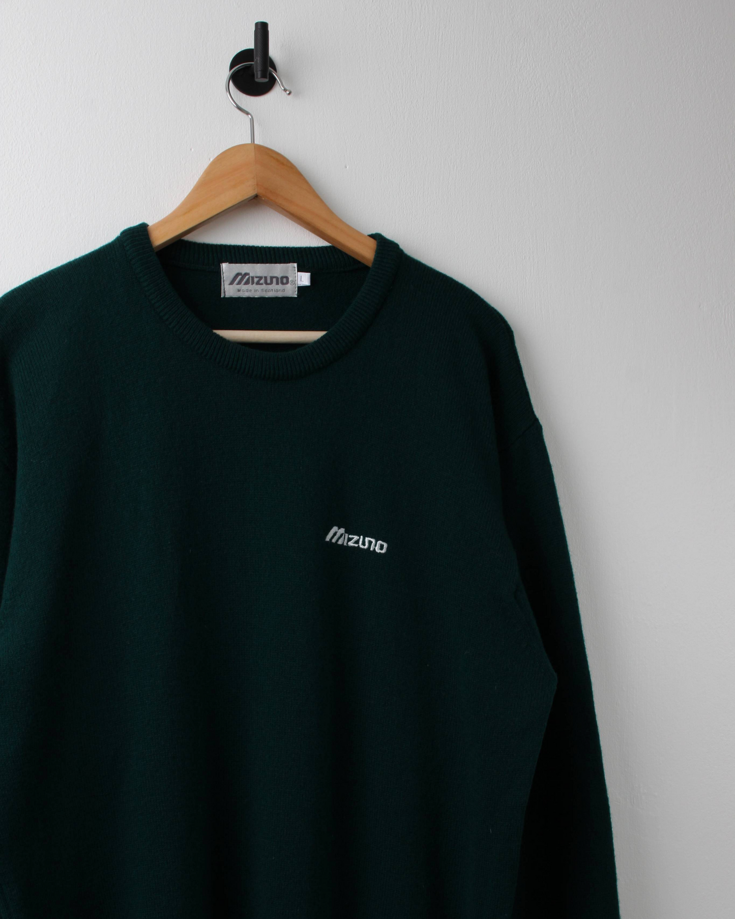 90s Mizuno Green Lambswool Crewneck Knit (L)