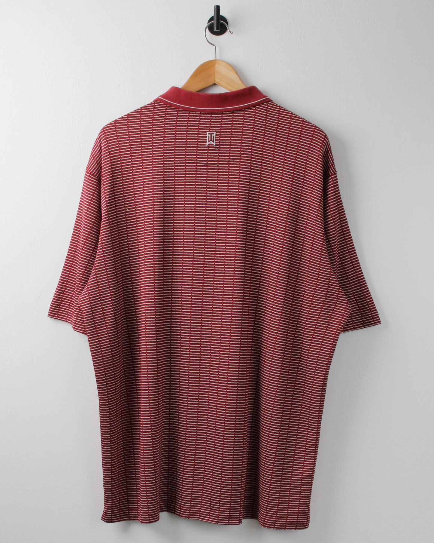 00s Nike Tiger Woods Red & White Geometric Polo (XL)