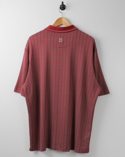 00s Nike Tiger Woods Red & White Geometric Polo (XL)