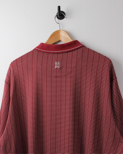 00s Nike Tiger Woods Red & White Geometric Polo (XL)