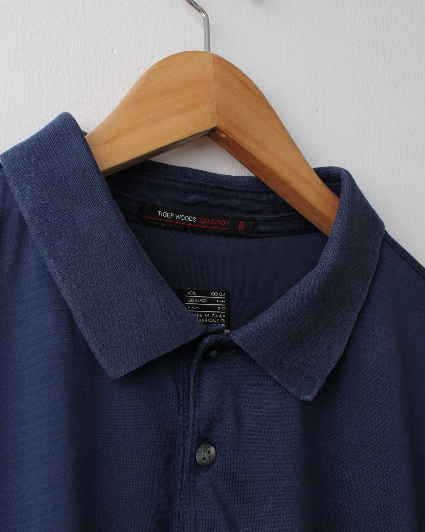 00s Nike Tiger Woods Navy Long Sleeve Polo (XXL)