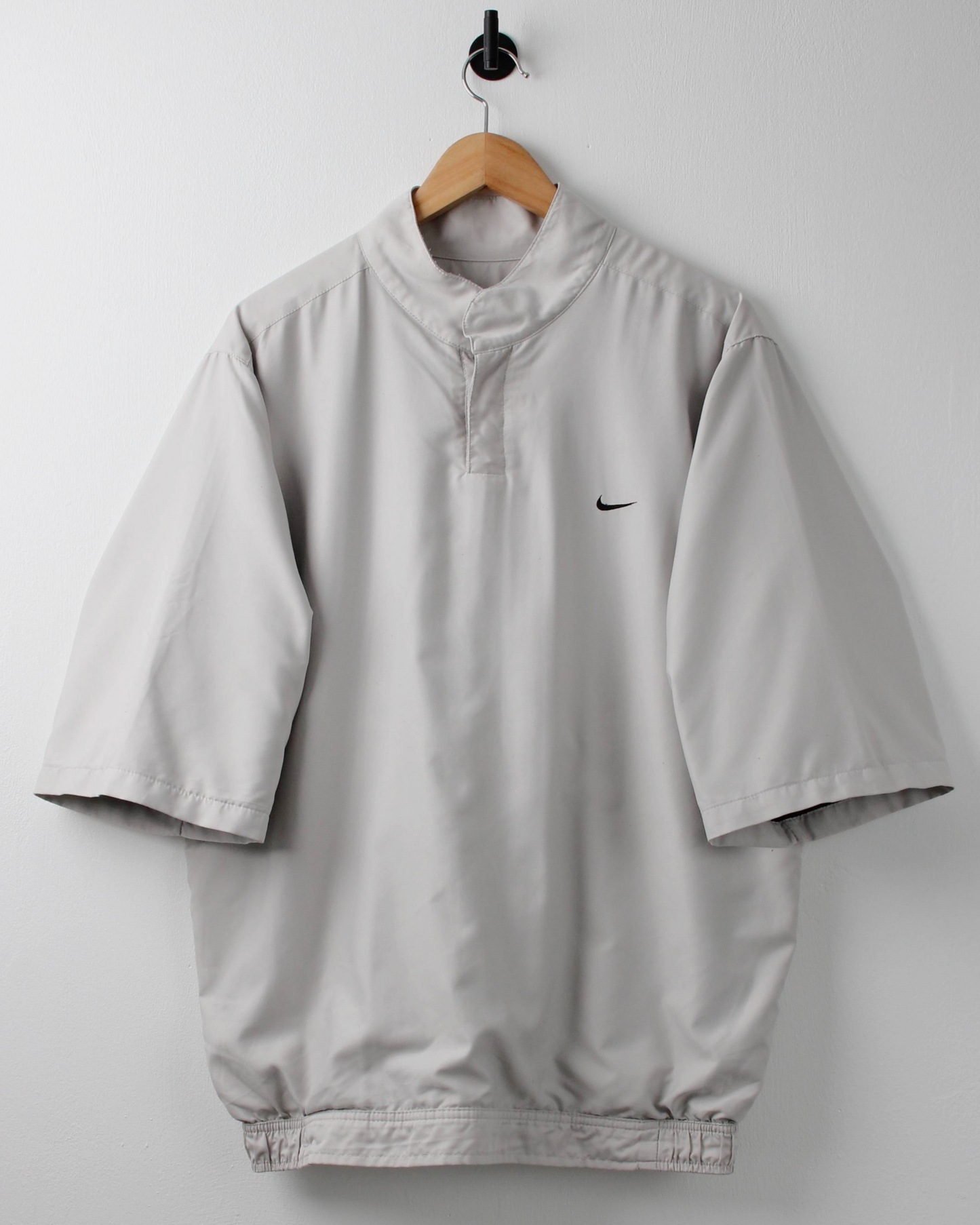 00s Nike Shield Logo Cream Short Sleeve Windbreaker (L)
