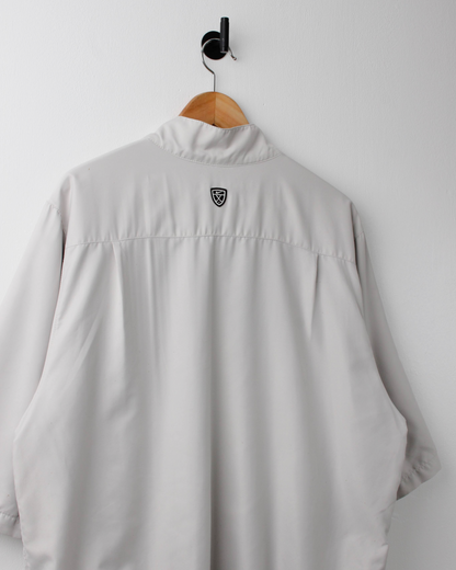 00s Nike Shield Logo Cream Short Sleeve Windbreaker (L)