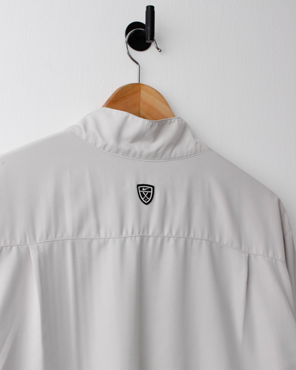 00s Nike Shield Logo Cream Short Sleeve Windbreaker (L)