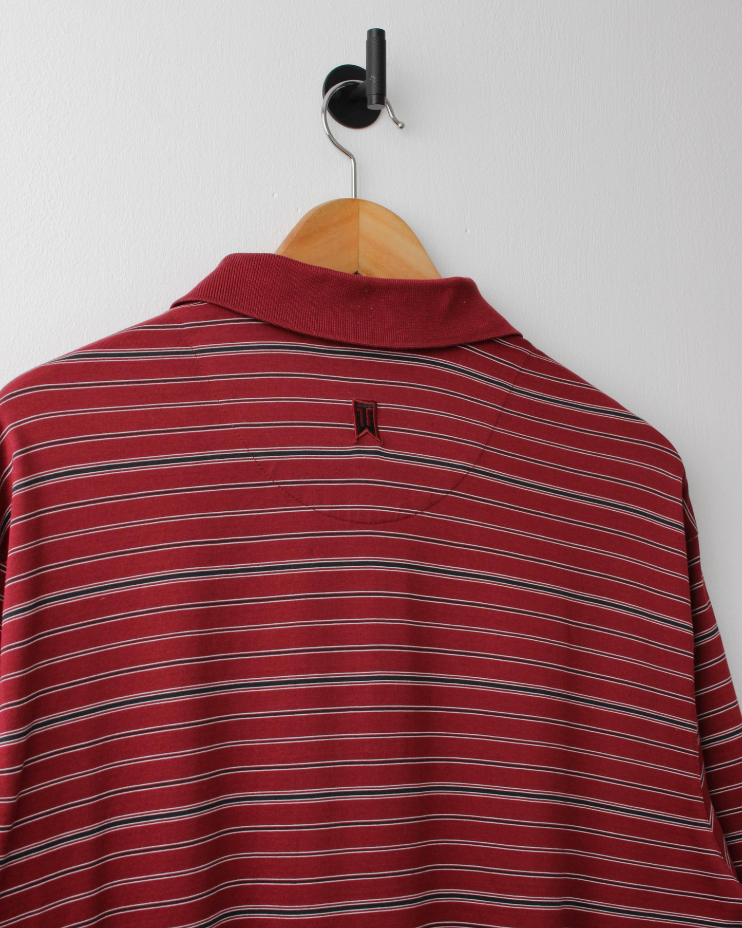 00s Nike Tiger Woods Dark Red Striped Polo (XL)