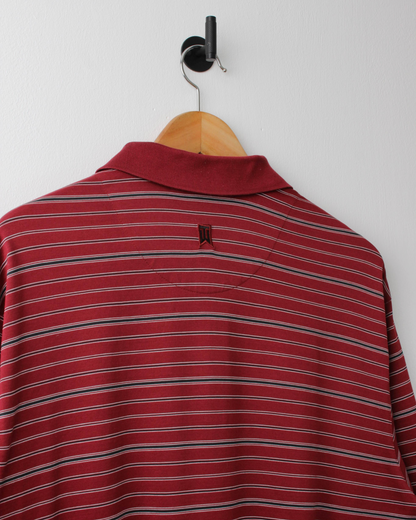 00s Nike Tiger Woods Dark Red Striped Polo (XL)