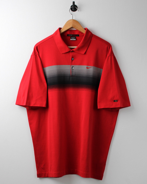 00s Nike Tiger Woods Red Gradient Graphic Polo (XL)