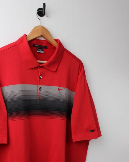 00s Nike Tiger Woods Red Gradient Graphic Polo (XL)