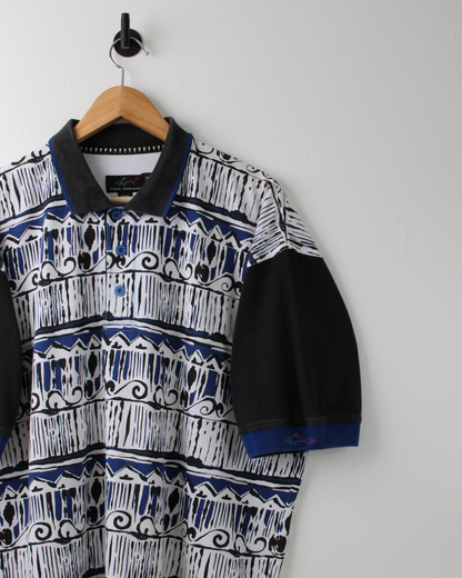 90s Greg Norman Abstract Polo (L) (Style Worn By Tiger At ‘95 US Open)