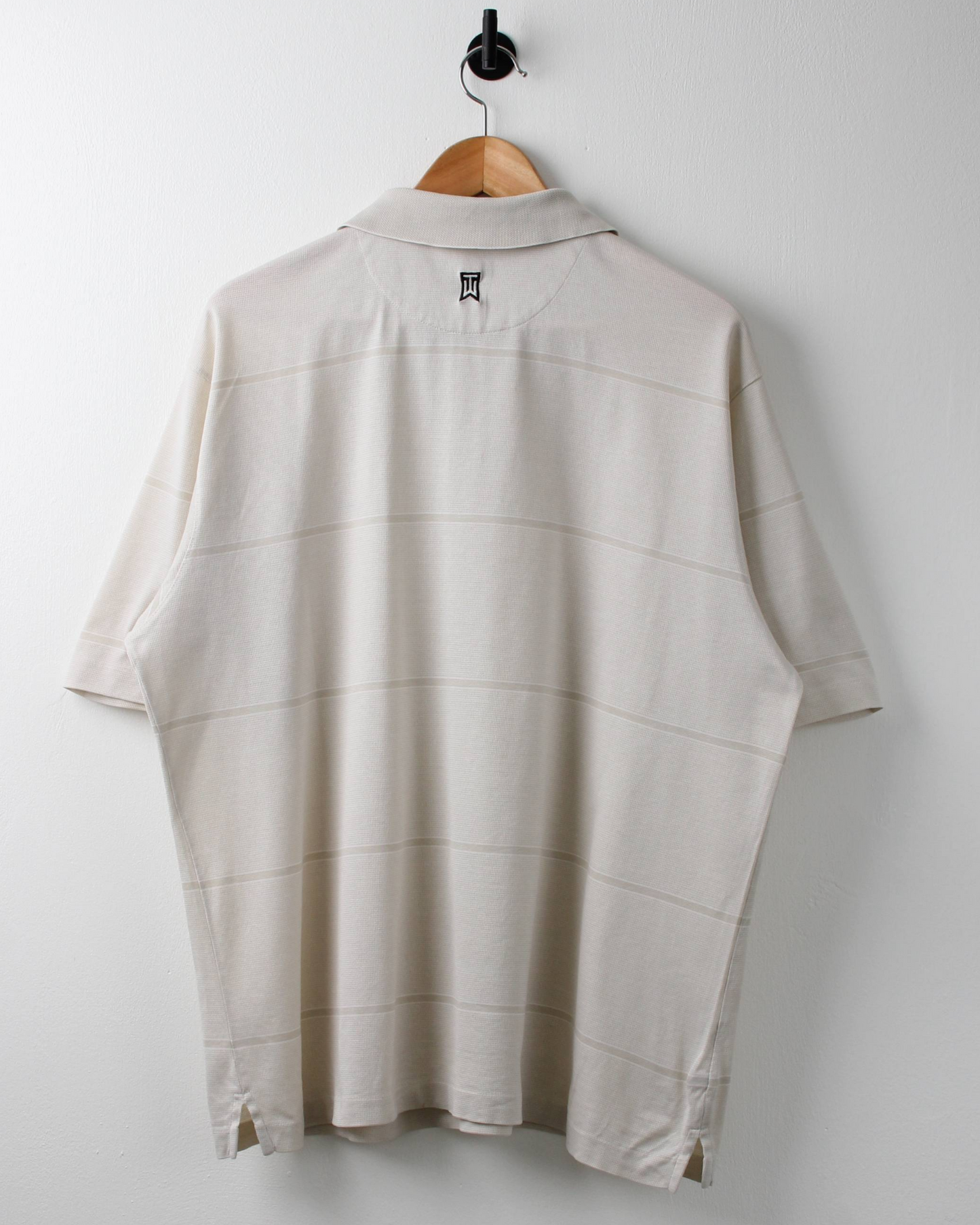 00s Nike Tiger Woods Cream Textured Polo (L)