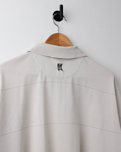 00s Nike Tiger Woods Cream Textured Polo (L)