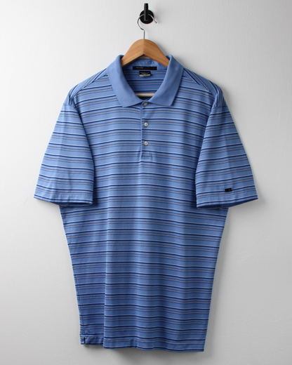 00s Nike Tiger Woods Blue Striped Polo (M)