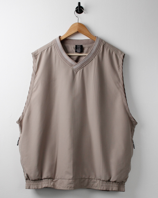 00s Nike Beige Windbreaker Golf Vest (L)